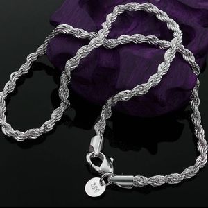 Silver twisted necklace